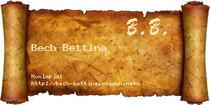 Bech Bettina névjegykártya